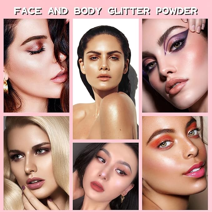 Polvo De Hadas Fairy Highlight Patting Powder Body Brightens the Natural Three-dimensional Patting Powder Blusher (02# Fairy Pink)-BrightBean Baby