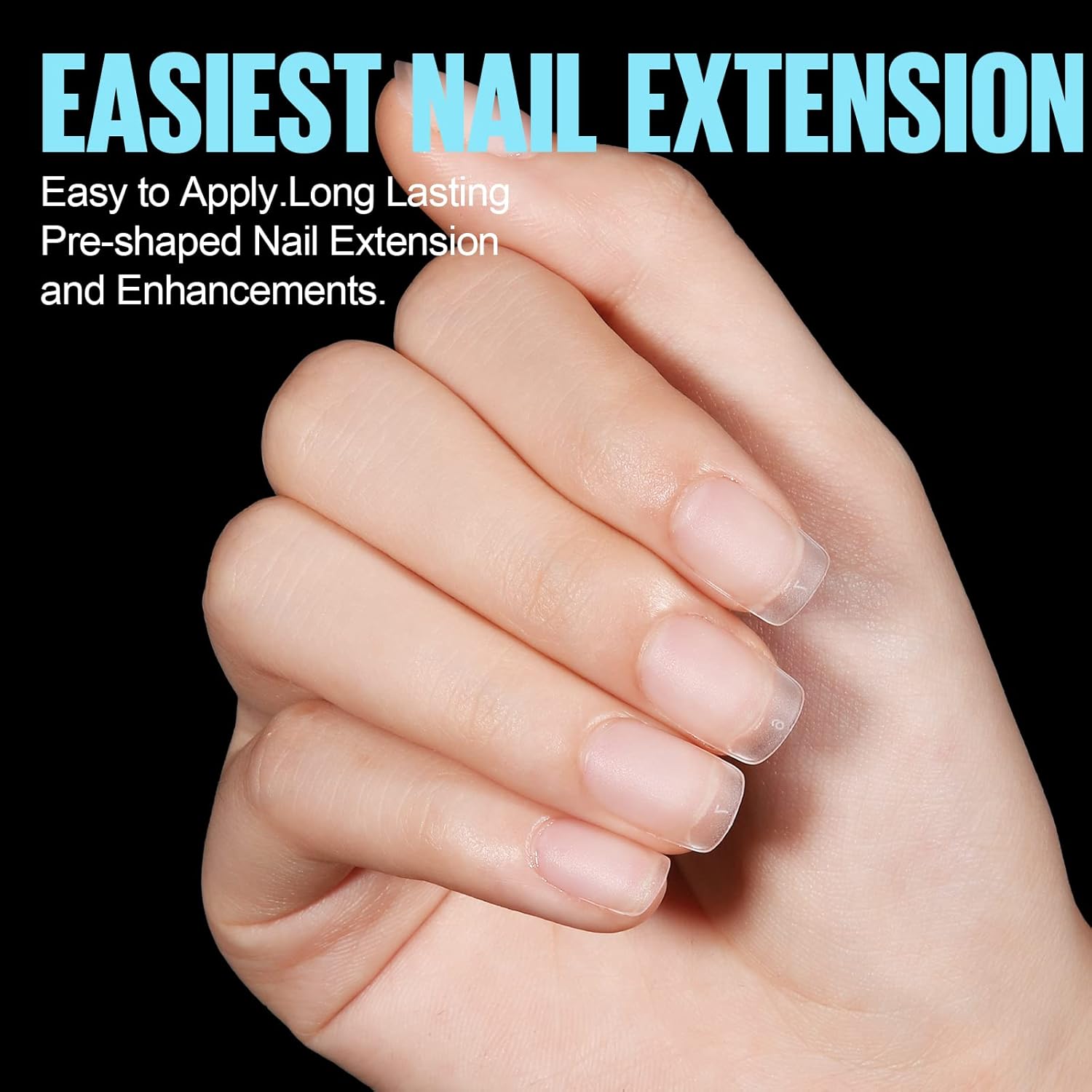 TOMICCA Extra Short Square Nail Tips, 15 Sizes Soft Double-sided Matte Fake Nails for Extensions, 450Pcs Acrylic Pre Shaped Gel Nail Tips for Home DIY Art Women Girls-BrightBean Baby