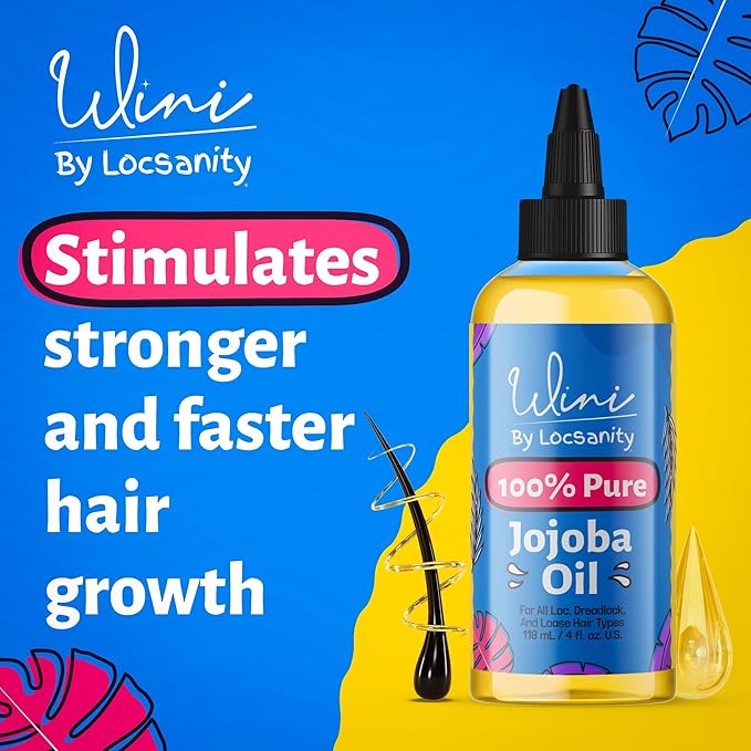 Locsanity Wini Pure 100% Cold Pressed Jojoba Oil for Hair and Body, 4 fl oz-BrightBean Baby