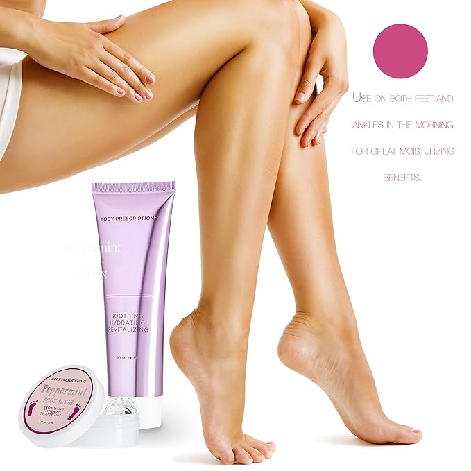 Live Green Bath and Body Pedicure Set- Relaxing Foot Care Set with Pink Fuzzy Socks, Peppermint Foot Lotion, and Foot Scrub, Holiday Present for Women-BrightBean Baby