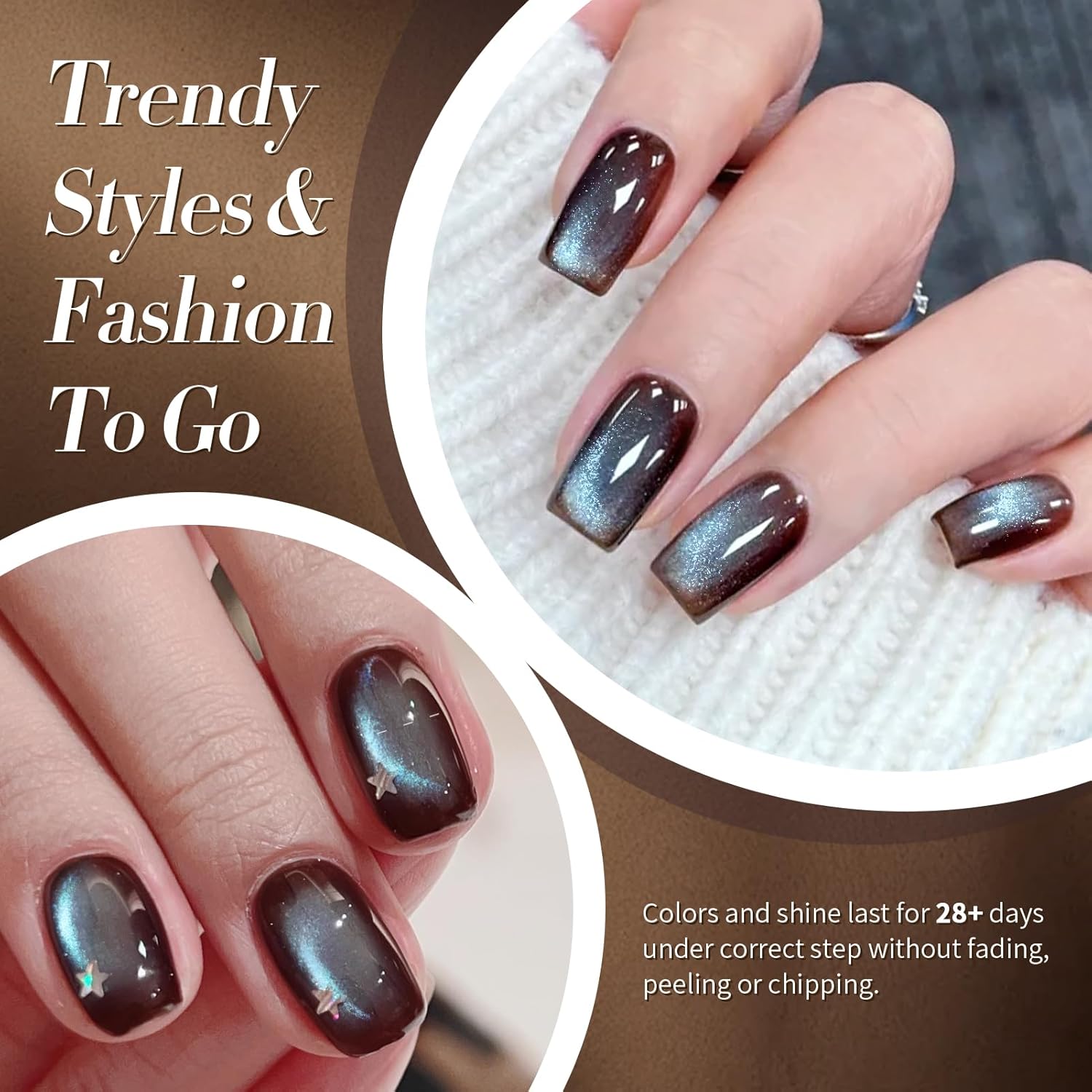 BORN PRETTY Cat Magnetic Eye Gel Nail Polish, Mint Chocolate Blue Glitter Cat Magnetic Gel Nail Polish Magnetic Nail Polish for Nail Art Manicure Salon DIY at Home 15ML-BrightBean Baby