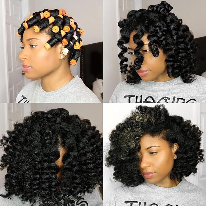 60pcs Perm Rods Set for Natural Hair Cold Wave Rods Hair Rollers for Women's Long Medium short Hair Curler Styling DIY Hairdressing Tools（Orange）-BrightBean Baby