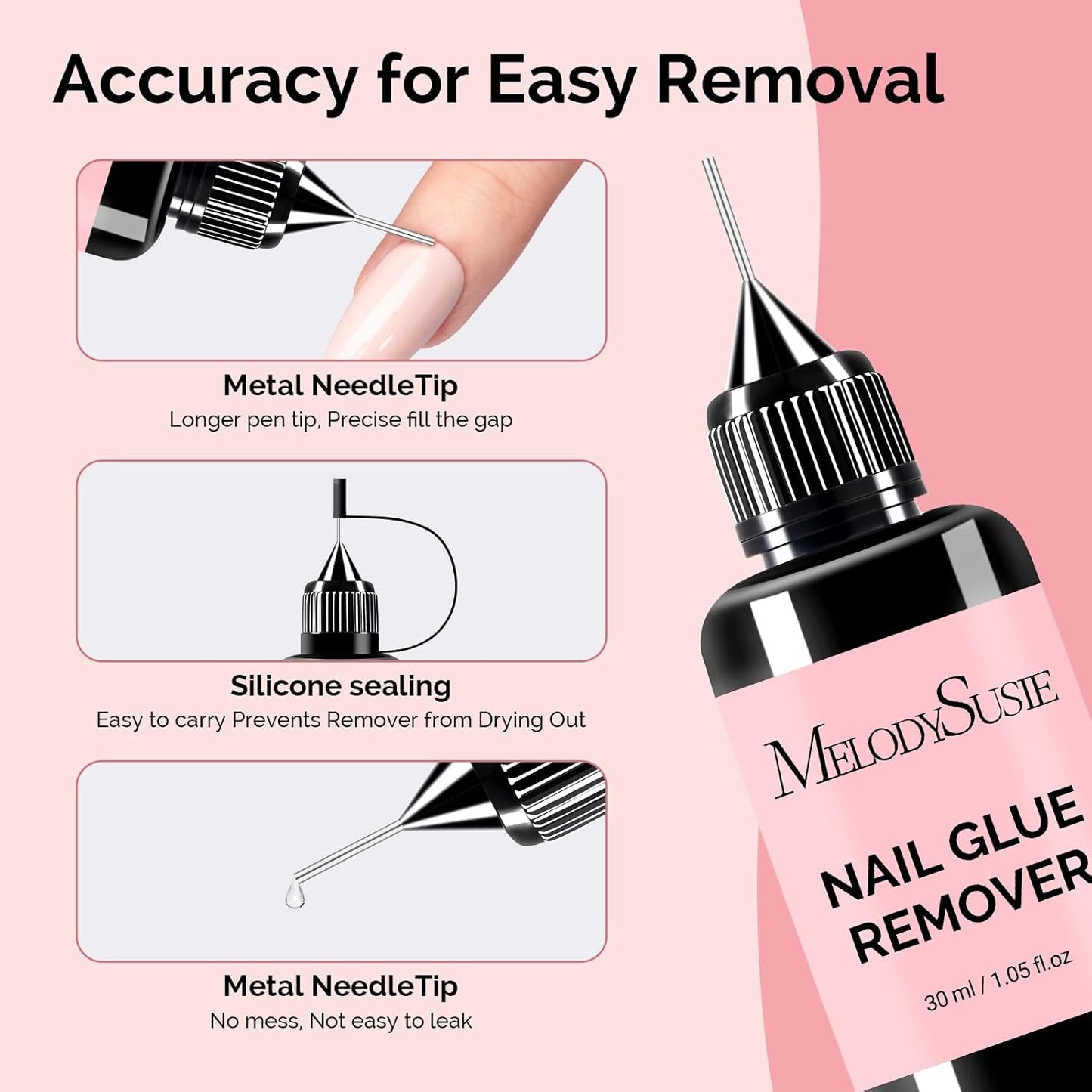 MelodySusie 30ML Nail Glue Remover for Press on Acetone Free Nail Polish Remover Multi-Functional Remover for Nails Tips Gentle Glue Remover for Gel x Nails for Home Salon-BrightBean Baby