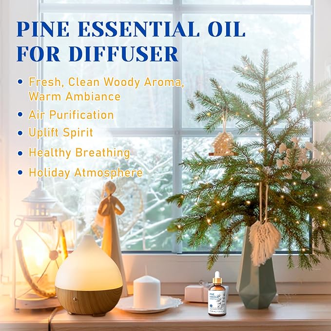 HIQILI Pine Needle Essential Oil, Strong Fresh Woody Fragrance for Better Breath Used with Aromatherapy Diffuser, Soap Candle Making Scent, DIY Perfume, Beard Shave and Cleaning Spray - 30ml-BrightBean Baby