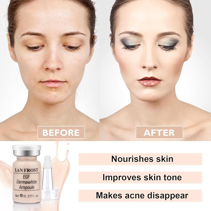 BB Pigment Serum Starter Kit Hyaluronic Acid Essence Foundation BB Facial Glow Skin Care Kit 0.27oz 12 Vials, Combined With Niacinamide and Peptides To Brighten Skin Tone Anti-Aging Foundation #1-BrightBean Baby