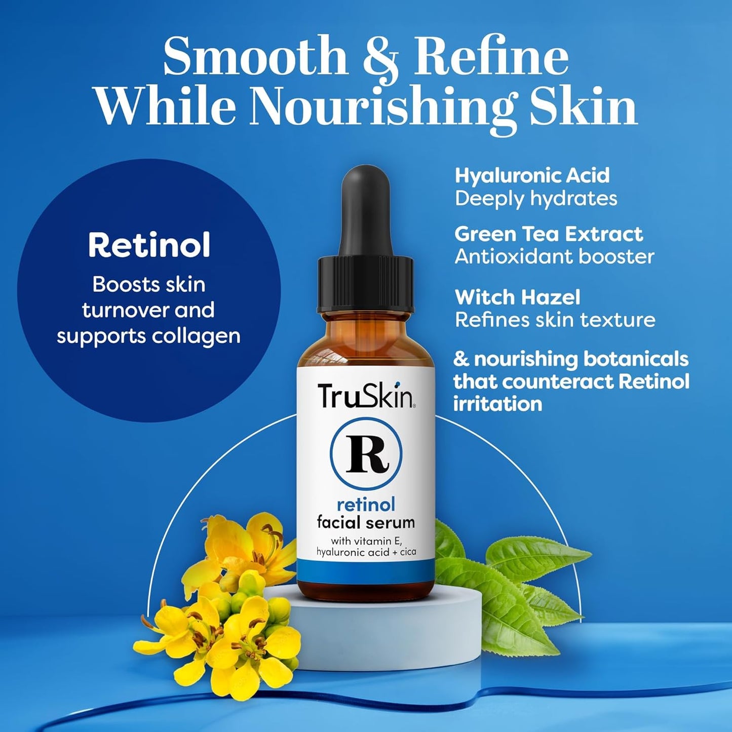 TruSkin Retinol Serum for Face – Gentle Anti-Aging Serum with Retinol, Hyaluronic Acid, and Vitamin E for a More Youthful Feel – Skin Care Made to Improve Look of Fine Lines, Wrinkles, 2 fl oz-BrightBean Baby