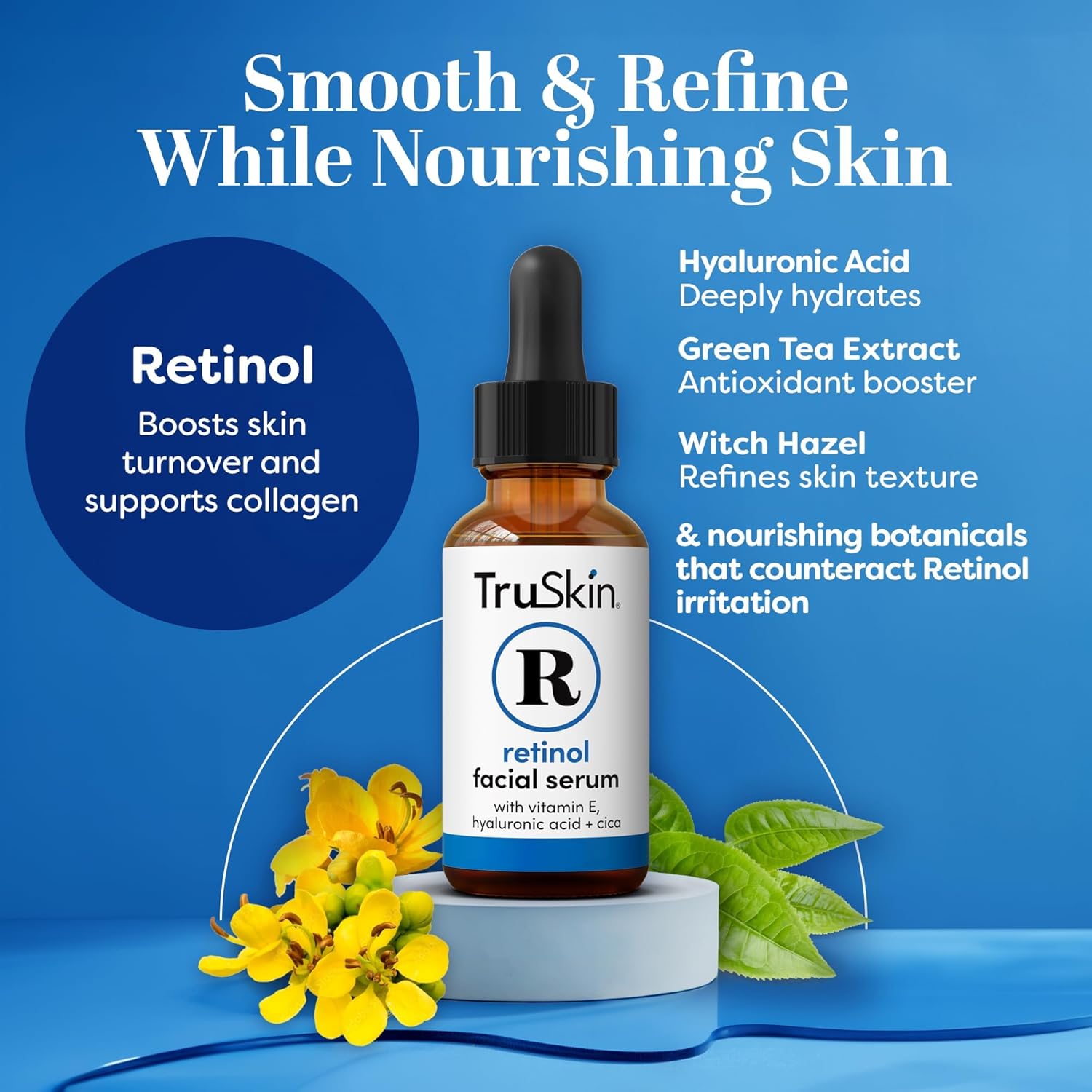 TruSkin Retinol Serum for Face – Gentle Anti-Aging Serum with Retinol, Hyaluronic Acid, and Vitamin E for a More Youthful Feel – Skin Care Made to Improve Look of Fine Lines, Wrinkles, 2 fl oz-BrightBean Baby
