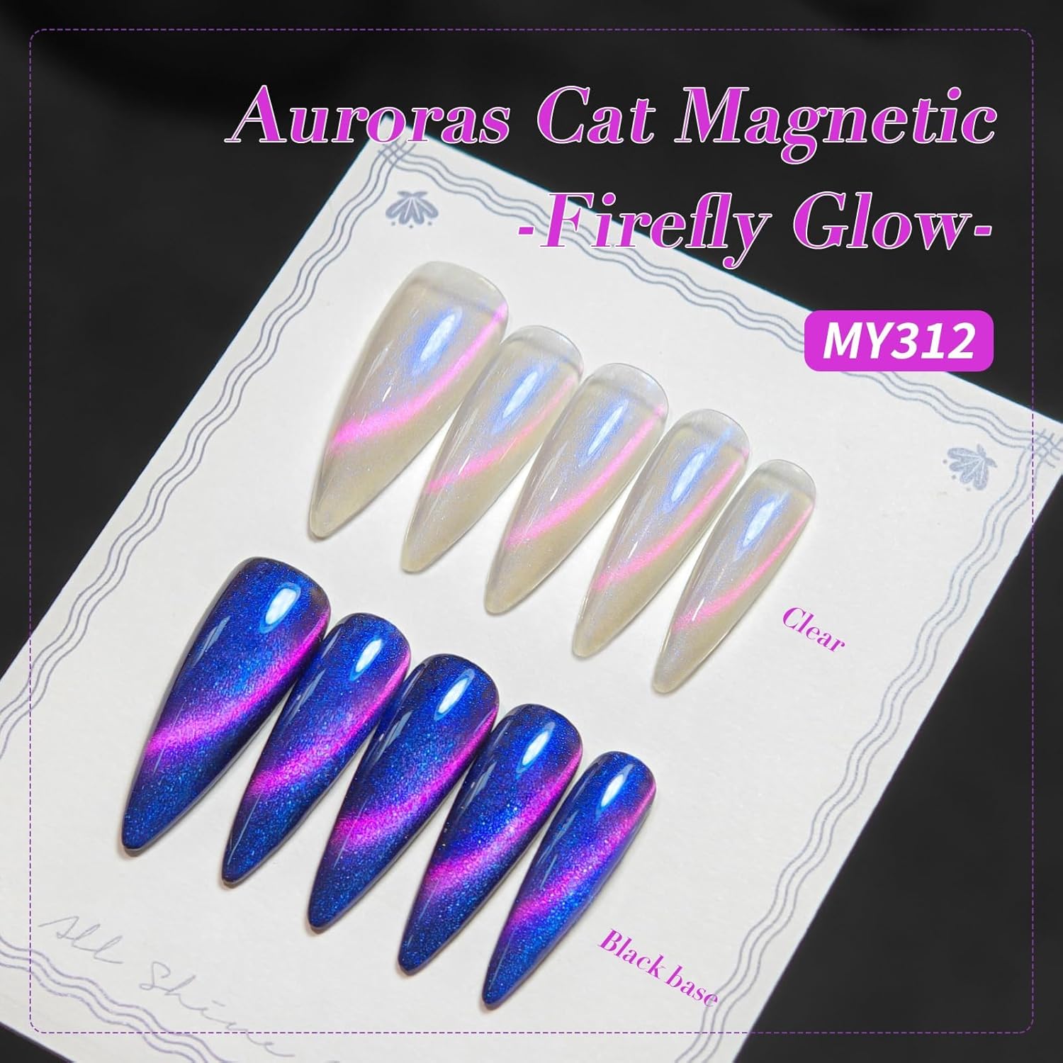 BORN PRETTY Cat Magnetic Eye Gel Nail Polish,Firefly Magnetic Gel Polish Blueberry Cat Magnetic Eye Gel Manicure Nail Art DIY 15ml-BrightBean Baby