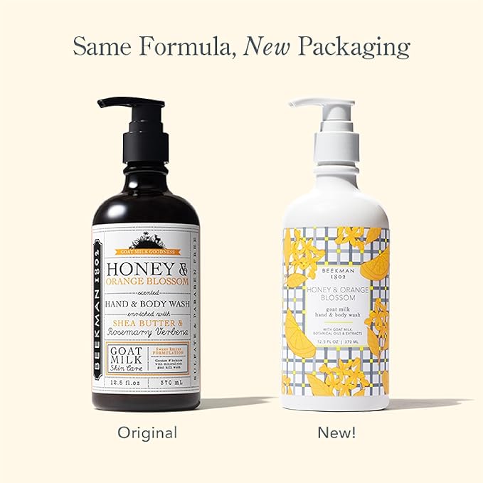Beekman 1802 Goat Milk Body Lotion, Honey & Orange Blossom - Scented - 12.5 oz - Moisturizing with Shea Butter - for Sensitive Skin - Cruelty Free - Packaging May Vary - Pump Included, Ready for Use-BrightBean Baby
