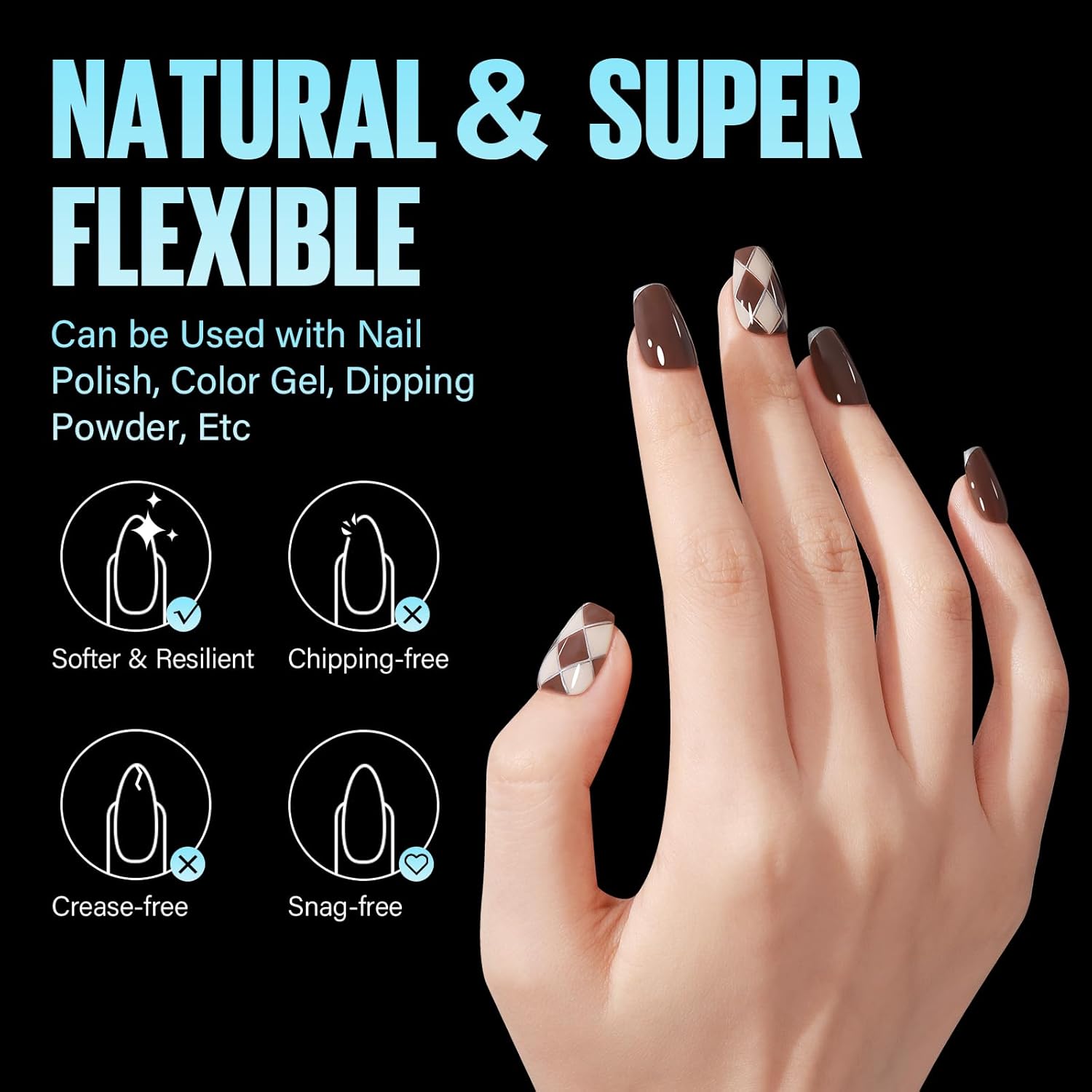 TOMICCA Short Coffin Nail Tips,240Pcs Soft Acrylic Nail Tips Full Cover,Gel Nails Tips Half Matte Press on Nails Clear Fake Nails Extension Tips for Salon DIY 12Sizes-BrightBean Baby