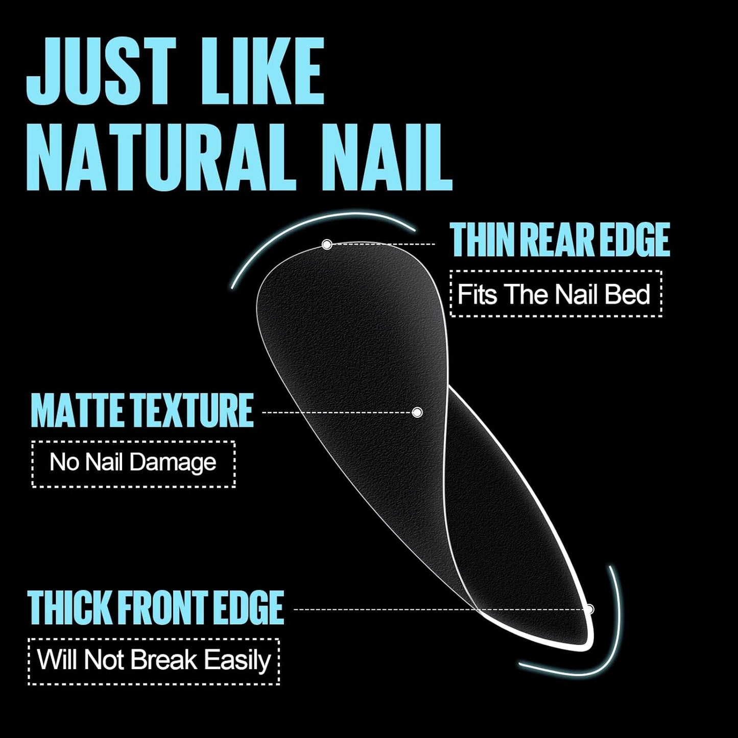 TOMICCA Medium Almond Nail Tips 15 Sizes 360pcs Full Cover Almond Fake Nails Soft Pre Shaped Gel Tips Acrylic Full Matte For Nail Extensions Home Diy Nail Salon-BrightBean Baby