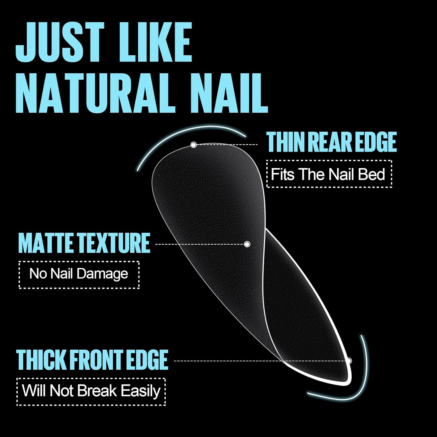 TOMICCA Medium Almond Nail Tips 15 Sizes 360pcs Full Cover Almond Fake Nails Soft Pre Shaped Gel Tips Acrylic Full Matte For Nail Extensions Home Diy Nail Salon-BrightBean Baby