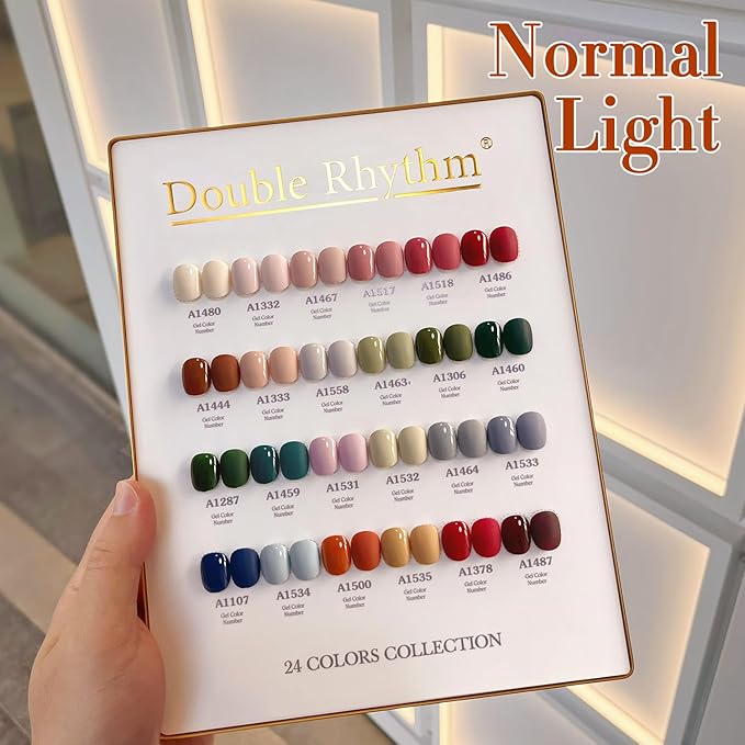 Double Rhythm 28Pcs 0.5Oz Gel Nail Polish Set Same Color Same Bottle Soak Off Gel Polish Kit Nail Art Manicure Salon DIY at Home for Women (Burgundy Green Collection-T24-1)-BrightBean Baby