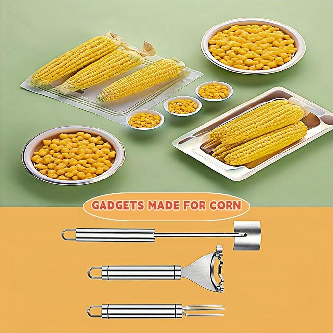 (3Pcs) Corn Cob Peeler, Corn Stripper, Corn Holder, Corn Peeler for Corn on the Cob, Corn Cob Stripper Tool, Efficient Design Perfect for Dining Enthusiasts