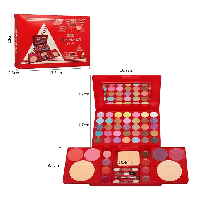 All-in-One Makeup Gift Set Travel Makeup Kit Complete Starter Makeup Bundle Lipgloss Lipstick Concealer Blushes Powder Eyeshadow Palette Cosmetic Palette for Teen Girls & Adults #10-BrightBean Baby