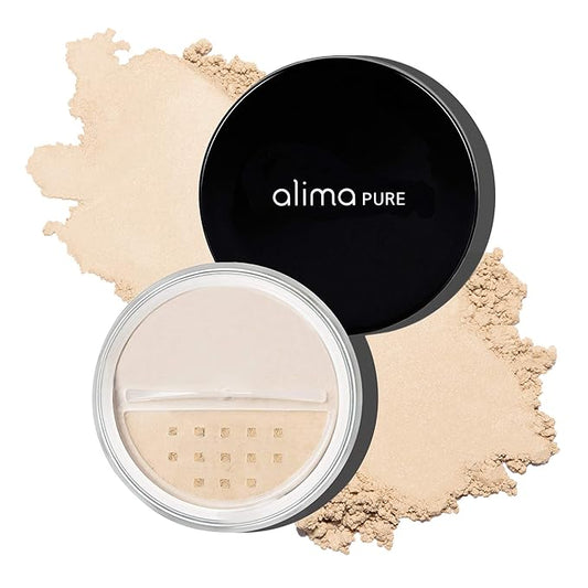 Alima Pure Matte Foundation Loose Mineral Powder Foundation Makeup, Loose Powder Makeup Oil Free Talc Free Powder, Natural Makeup Mineral Foundation Full Coverage Natural Foundation Powder .15 oz/4.5g-BrightBean Baby