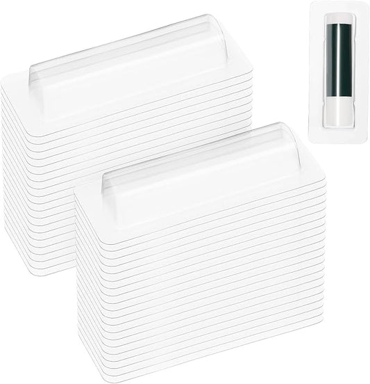 VILLCASE Lip Balm Pouches, 40pcs Plastic Lipstick Money Holder Clear Dome Lip Chap-Stick Money Cash Pounches, Lip Balm Cover for Gift Card DIY Crafts, Not Include Tape-BrightBean Baby