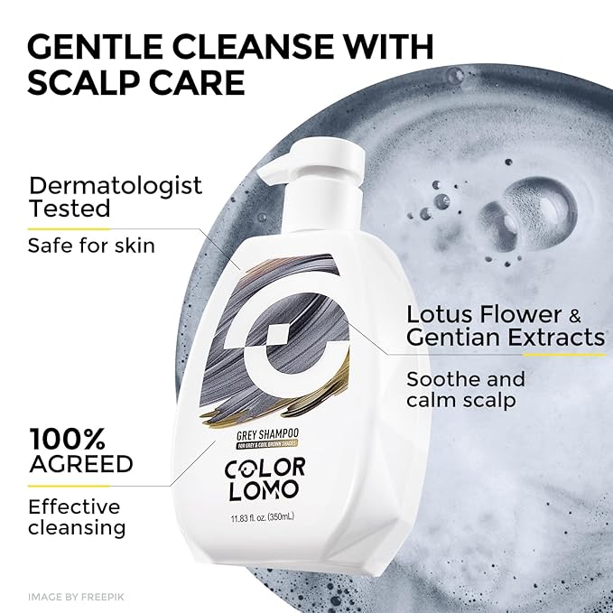 COLROLOMO Ultra Color Safe Shampoo | Help Prevent Fading & Provide Subtle Color Replenishment | Prolong Color Vibrancy and Enhance Shine | Vegan & Cruelty-Free Formula | For Grey Color Treated Hair-BrightBean Baby