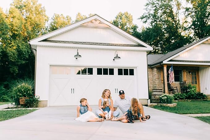 Steel Lighting Co. Gardena Barn Light | Outdoor Wall Mounted | 16" Dome | Upslope Gooseneck | Farmhouse Light Made in America | Dark Bronze Exterior/White Interior