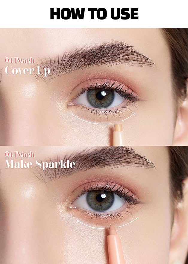 COLORGRAM Under Eye Highlighter Stick - 04 Peach | Silky-Smooth Long-Lasting Highlighter & Contouring Stick for Smudge-Proof, Shining Daily Makeup | K-Beauty Face Highlighters & Luminizers-BrightBean Baby