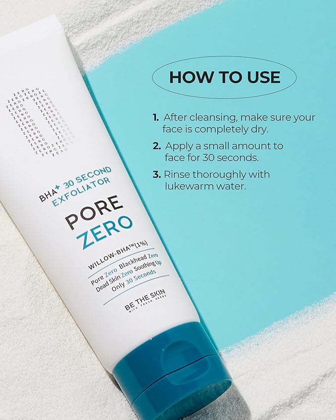 BHA+ Pore Zero 30 Second Exfoliator - Pore Erasing Face Peeling Gel with Salicylic Acid, Aloe Vera - Removes Dead Skin & Sebum - Glass Clear Skin, Korean Skincare, 3.38oz.-BrightBean Baby