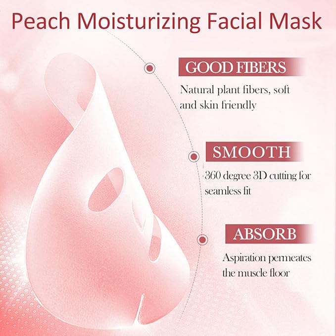 Peach Skincare Sets For Teen Girls, Complete Skin Care Routine With Facial Moisturizer, Face Cleanser, Face Mask, Peach Serum, Hand Cream & Toner, 7-In-1 Facial Skincare Set For Women-BrightBean Baby