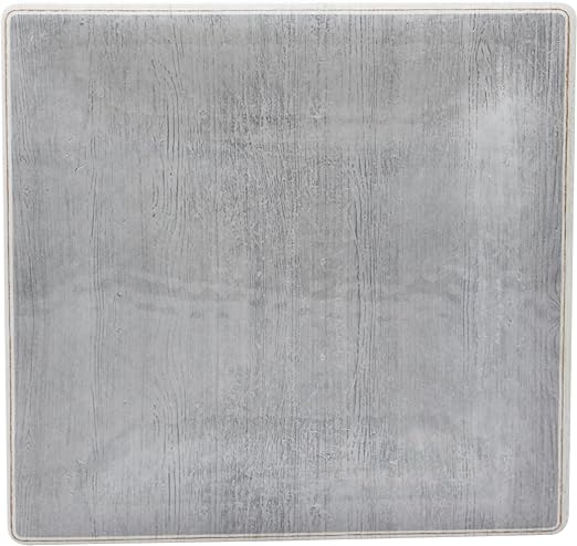 Carlisle FoodService Products Grove Reusable Plastic Plate Square Plate with Rim for Home and Restaurant, Melamine, 10.5 Inches, Smoke, (Pack of 12)