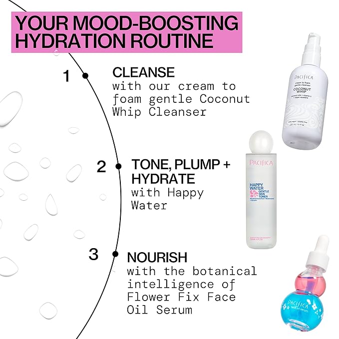 Pacifica Happy Water Hydrating Facial Toner Mist – Vegan Ceramides, Hyaluronic Acid & Electrolytes, Refreshing & Calming for Balanced Skin, Clean Beauty, Vegan, Cruelty-Free, All Skin Types, 4 oz-BrightBean Baby