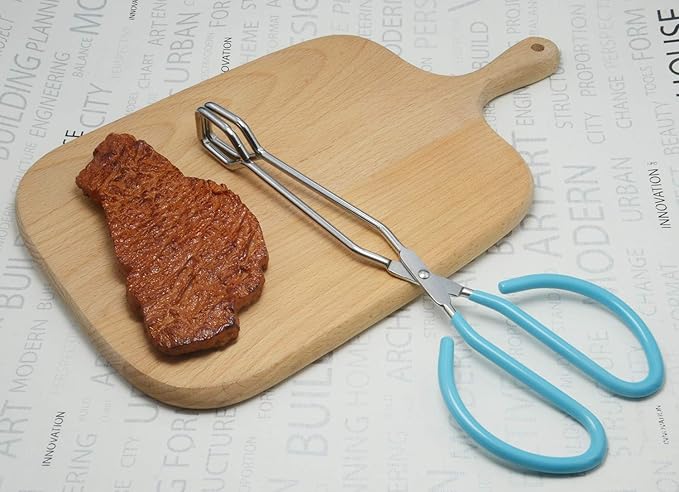 Scissor Style Tongs 10 Inches and 11 Inches Set Stainless Steel Grilling Tongs Hotdog Tongs, Set of 2