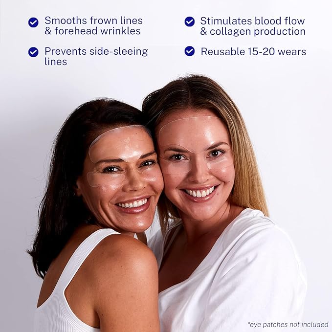 Wrinkles Schminkles Forehead Wrinkle Patches, 1-Pack, Reusable Hypoallergenic Silicone Smoothing Pads for Reducing Frown Lines & Face Lift Overnight-BrightBean Baby