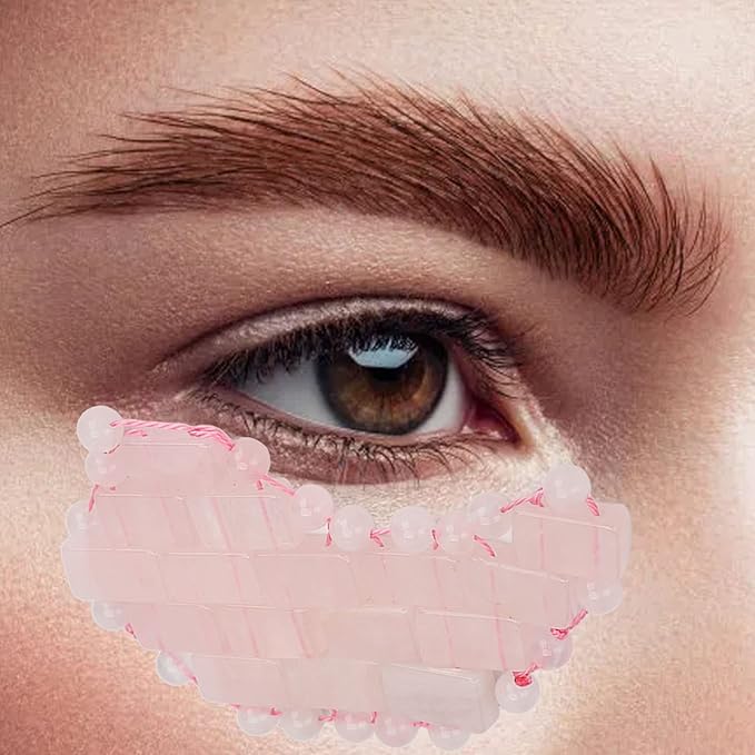 2Pcs Jade Eye Mask, Jadestone Eye Patch, Rose Quartz Anti Aging Eye Pad Sleep Eye Pad to Eliminate Wrinkles, Puffiness & Irritation (Reusable)-BrightBean Baby