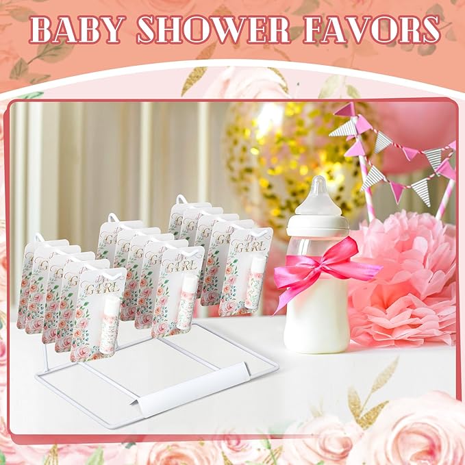 30 Sets Baby Shower Lip Balm Bulk Baby Shower Favors Pink Floral Gender Reveal Small Lip Balm wedding Thank You Gifts Honey Moisturizing Lip Balm Favors for Guest Coworkers Women Men-BrightBean Baby