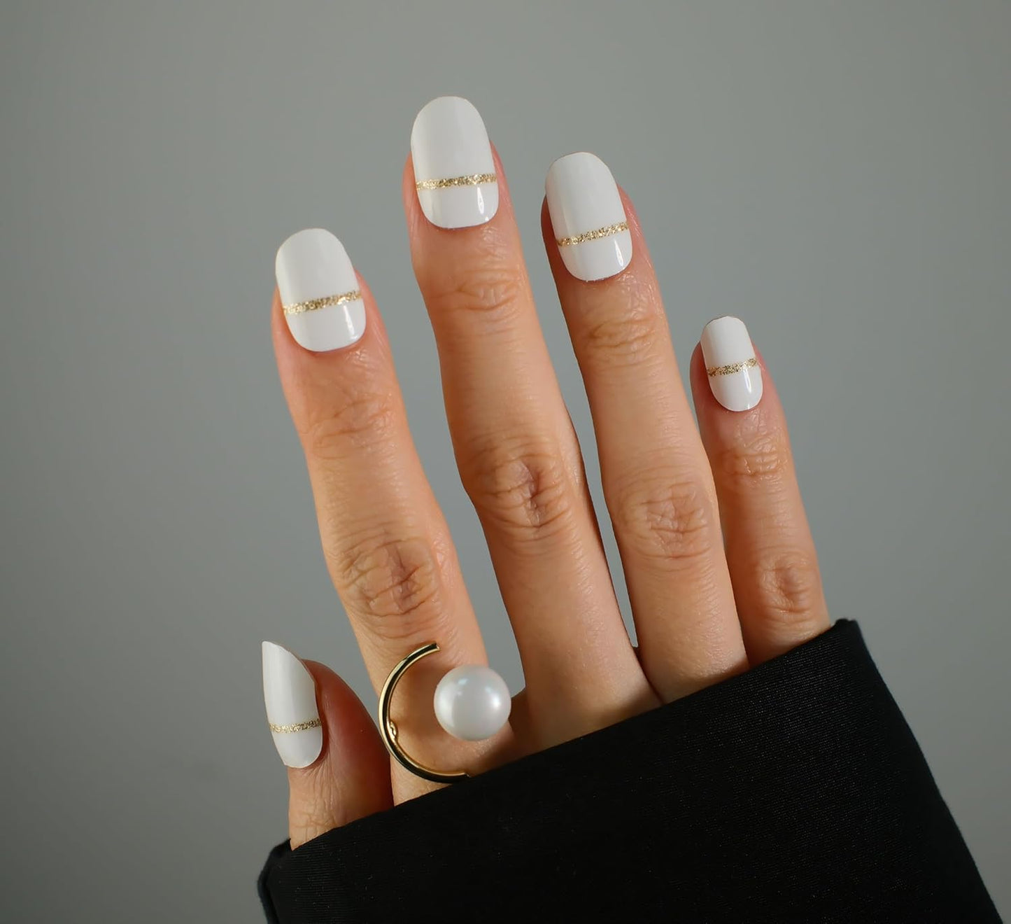 Nail Polish Strips, 32PCS Salon Quality Wraps, Long Lasting Gel Nail Stickers for Women Easy Apply& Remove (White Frost on Cake)-BrightBean Baby