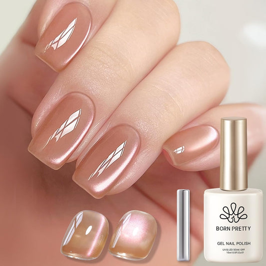 BORN PRETTY Cat Magnetic Eye Gel Nail Polish Crystal Light Vei Magnetic Gel Polish Nail Art Manicure DIY at Home 15ML-BrightBean Baby