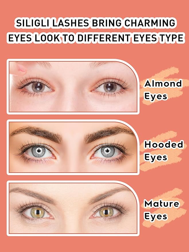 Natural Wispy Cat Eye Lashes - 3D Volume C Curl Eyelashes With Thin Band - 10mm Short Lashes - 7 Pairs-BrightBean Baby