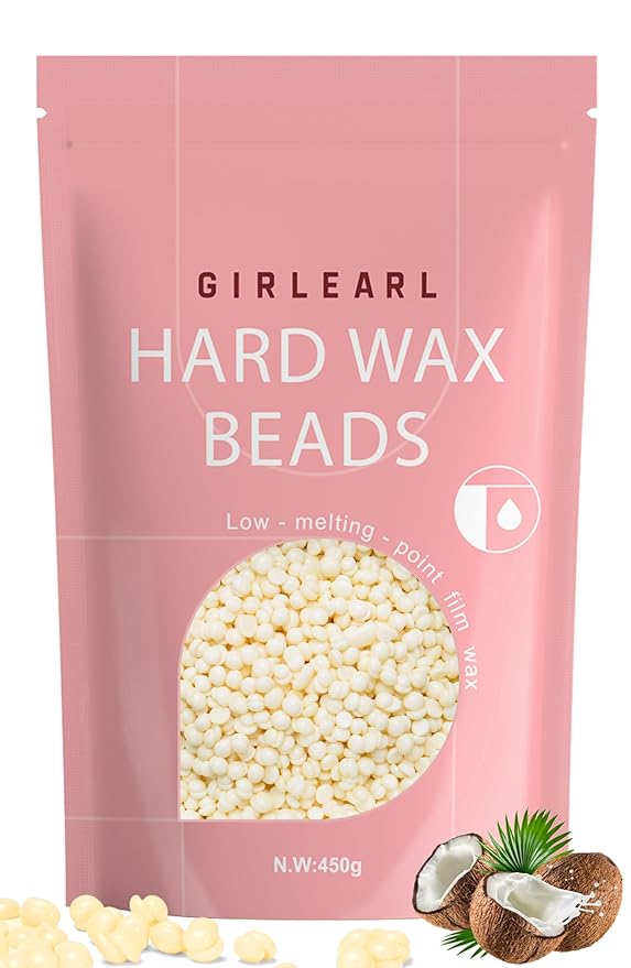 Hard Wax Beads, 1lb Wax Beans for Hair Removal, Hard Wax for Sensitive Skin at Home, Wax Refill Perfect for Eyebrow, Facial, Brazilian Bikini, Legs and Full Body for Women and Men (Cream)-BrightBean Baby