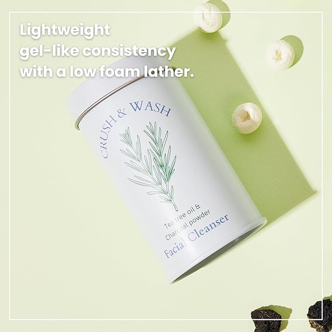 3-in-1 Solid Facial Cleanser, Exfoliator, and Wash-off Mask - Vegan, Cruelty-Free, Plastic-Free, Travel-Friendly, 1 Month Supply (60 Crushable Tablets) in Tin (Purifying Beans in Tin)-BrightBean Baby