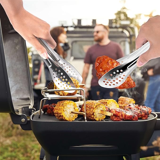 Serving Tongs, Kitchen Tongs,Buffet Tongs, XEVOM Stainless Steel Food Tong Serving Tong,small tongs, Serving Utensils (12 Inch)