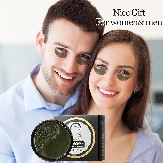 Under Eye Mask Moisturizing Eye Mask Patches,60PCS Eye Treatment Mask Cooling Under Eye Pads for Brightening Repairing and Refreshing Your Skin Under Eye Mask, Beauty Skin Care Gift (black)-BrightBean Baby