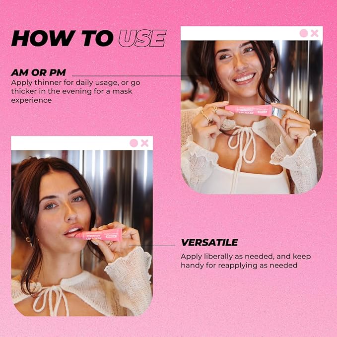 Vitamasques Overnight Lip Mask - Hydrating Vanilla Lip Balm Moisturizer with Vitamins & Natural Oil Hydrates, Nourishes & Plumps Lips Area - Korean Skin Care Lip Care Products (Pack of 3)-BrightBean Baby