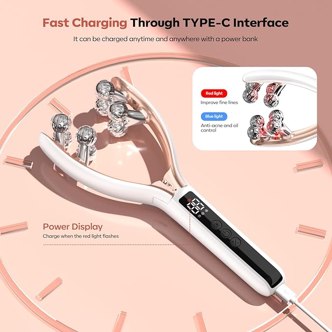 2025 New Microcurrent Facial Slimming Massager Red-Light-Therapy-for-Face and Neck,Vibrating Facial Massager with Thermals for Wrinkles, Double Chin,Firming and Lifting-BrightBean Baby