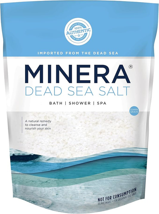 Minera Coarse Grain Dead Sea Salt for Bath & Soaking – 19 lbs, Fast-Dissolving, 100% Pure & Natural, Unscented, Skin-Nourishing Bulk Sea Salt-BrightBean Baby