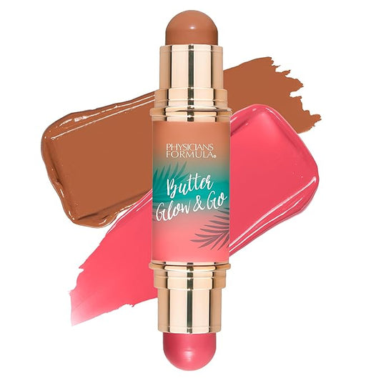 Physicians Formula Butter Glow & Go Multiuse Stick, Ultra-Creamy Radiant Finish Formula with Murumuru Butter, Vegan & Cruelty-Free- Berry Tan-BrightBean Baby