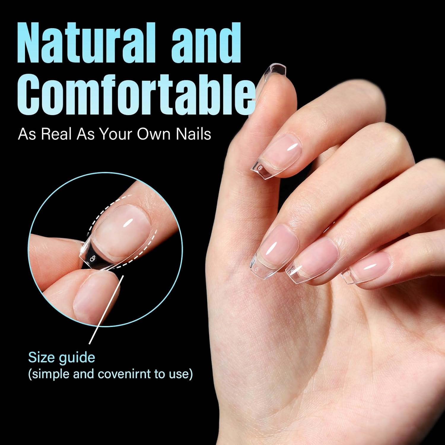 TOMICCA Short Coffin Nail Tips,240Pcs Soft Acrylic Nail Tips Full Cover,Gel Nails Tips Half Matte Press on Nails Clear Fake Nails Extension Tips for Salon DIY 12Sizes-BrightBean Baby