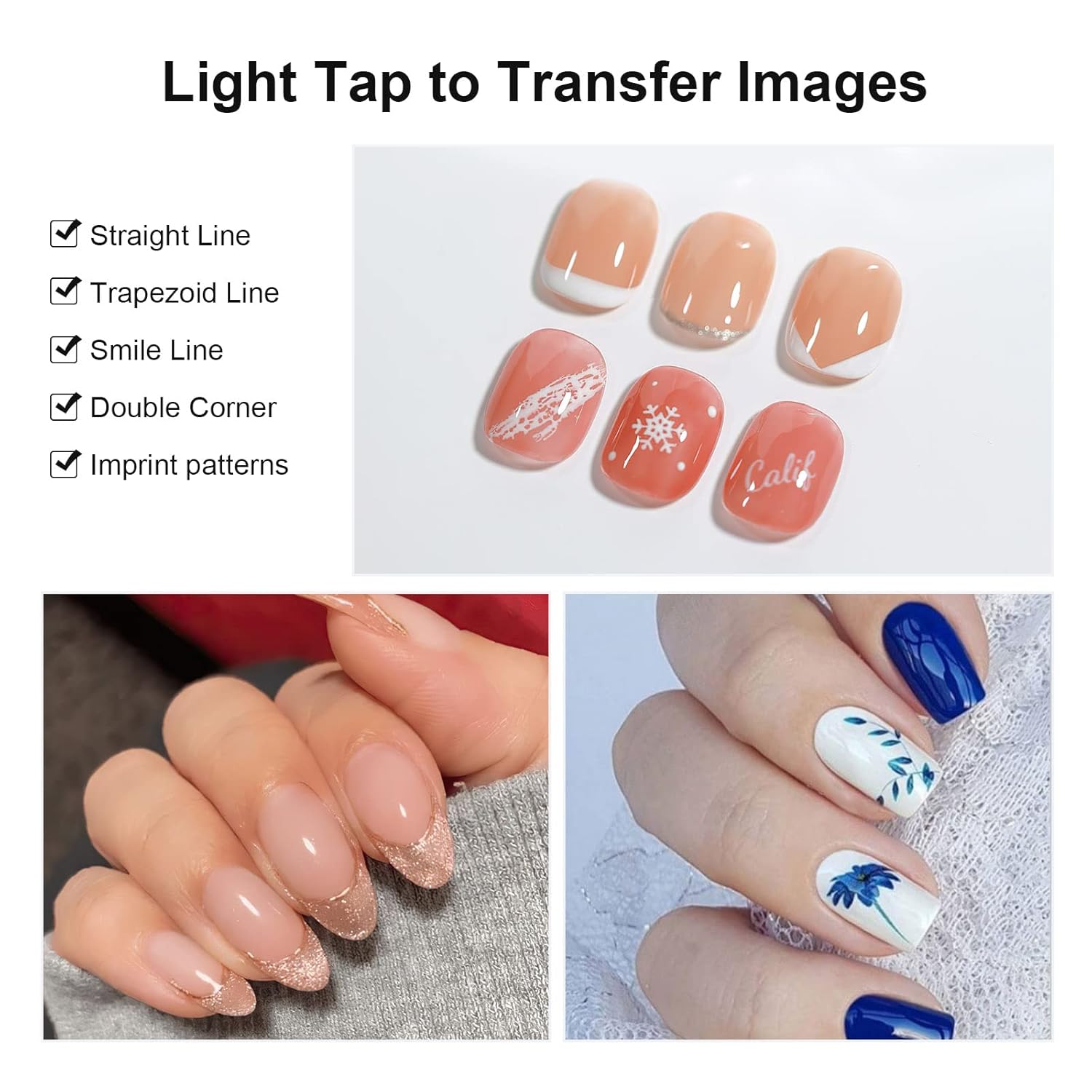 Nail Art Stamper Clear Silicone Nails Stamping Jelly with Scraper Transparent Visible Body DIY Manicure Nail Art Tool C-BrightBean Baby