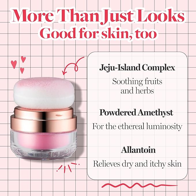 Hope Girl 3D Powder Blusher 0.17oz | Skin-Loving Korean Mini Blush for Cheeks and Eye Makeup w/Allantoin | K Beauty Cool Toned Vibrant Sunkissed Fine Powder Makeup Blush Cosmetics (#01 Sexy Rose)-BrightBean Baby