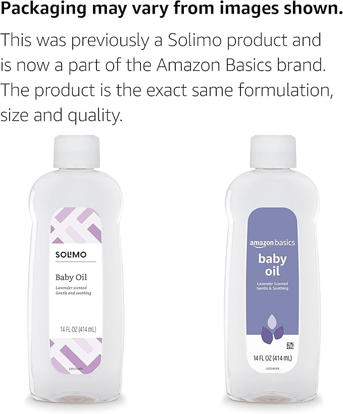Amazon Basics Baby Oil, Lavender Scented, 14 Fluid Ounce, 1-Pack (Previously Solimo)-BrightBean Baby