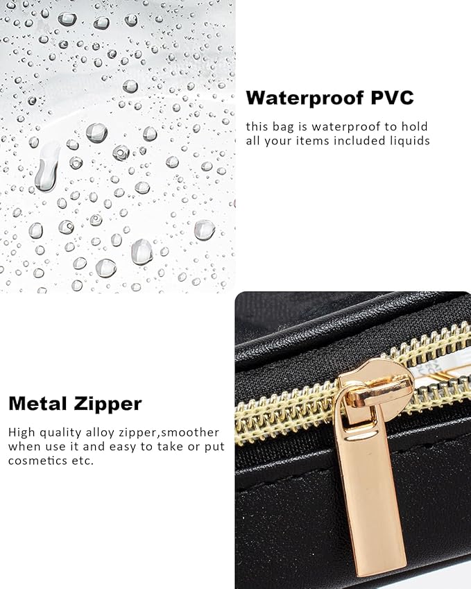 Clear Makeup Bag Small, TSA Approved Portable Toiletry Bag with Zipper Cosmetic Travel Bag Makeup Organizer Case Mini Makeup Pouch for Purse Car Organizer Bag for Women Men-BrightBean Baby