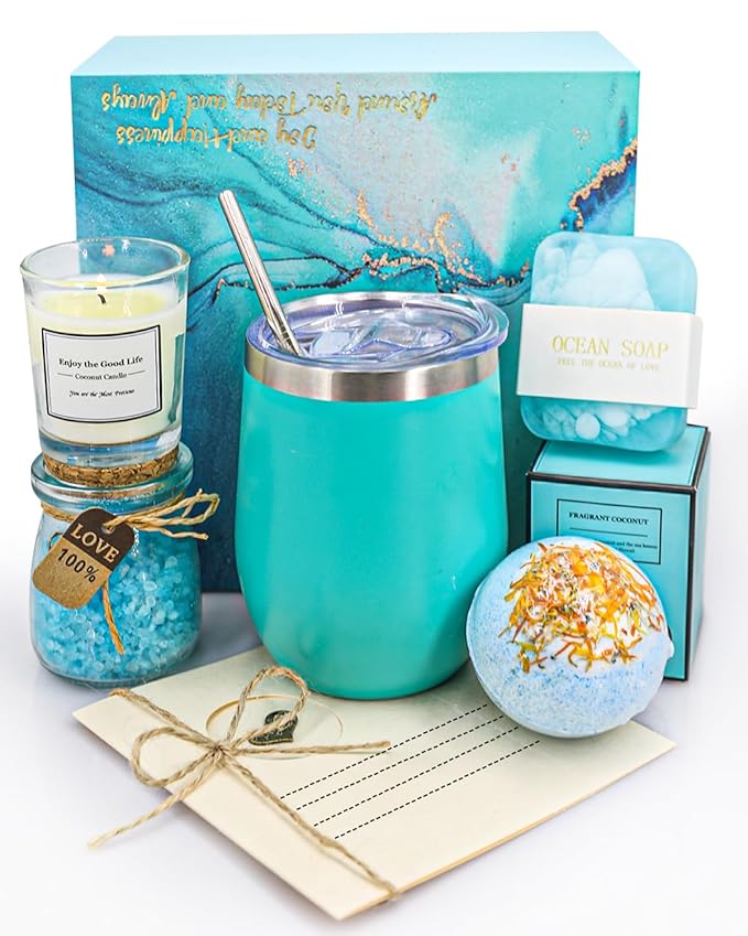 Birthday Gifts for Women, Mothers Day Gifts - Bath Relaxing Spa Gift Basket Set, Self Care Gifts Unique Anniversary Gifts Idea for Mom Women Her Best Friends Sister Wife Girlfriend Coworker Teacher-BrightBean Baby
