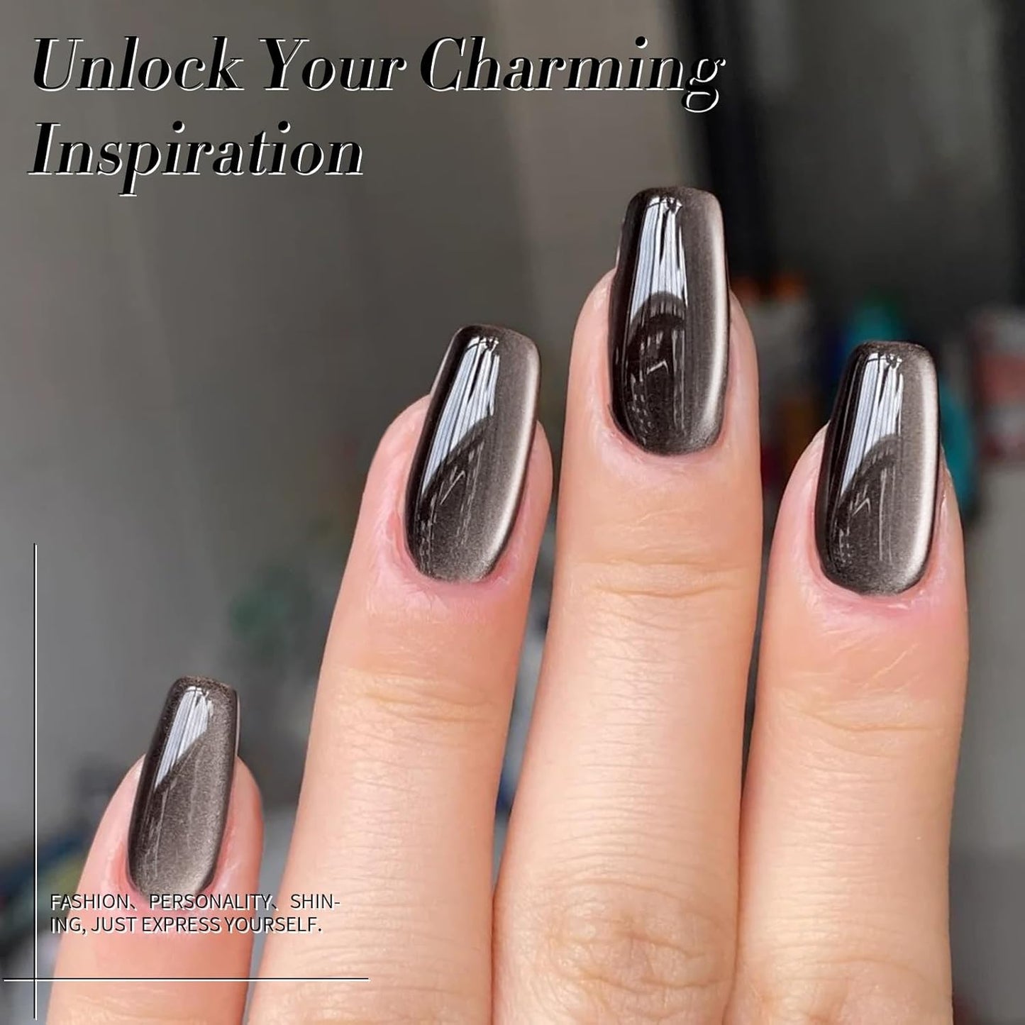 BORN PRETTY Cat Magnetic Eye Gel Nail Polish Jelly Glass Magnetic Gel Polish 15ML Holographic Glitter Shimmer Translucent Sheer Color Magnetic Nail Polish Salon DIY at Home-BrightBean Baby